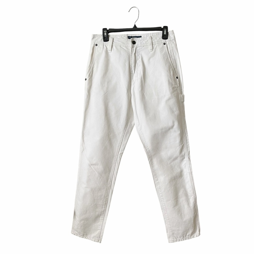 AERO Carpenter White Jeans Men's Size 28 x 30 Tapered Fit Cotton Utility Pockets